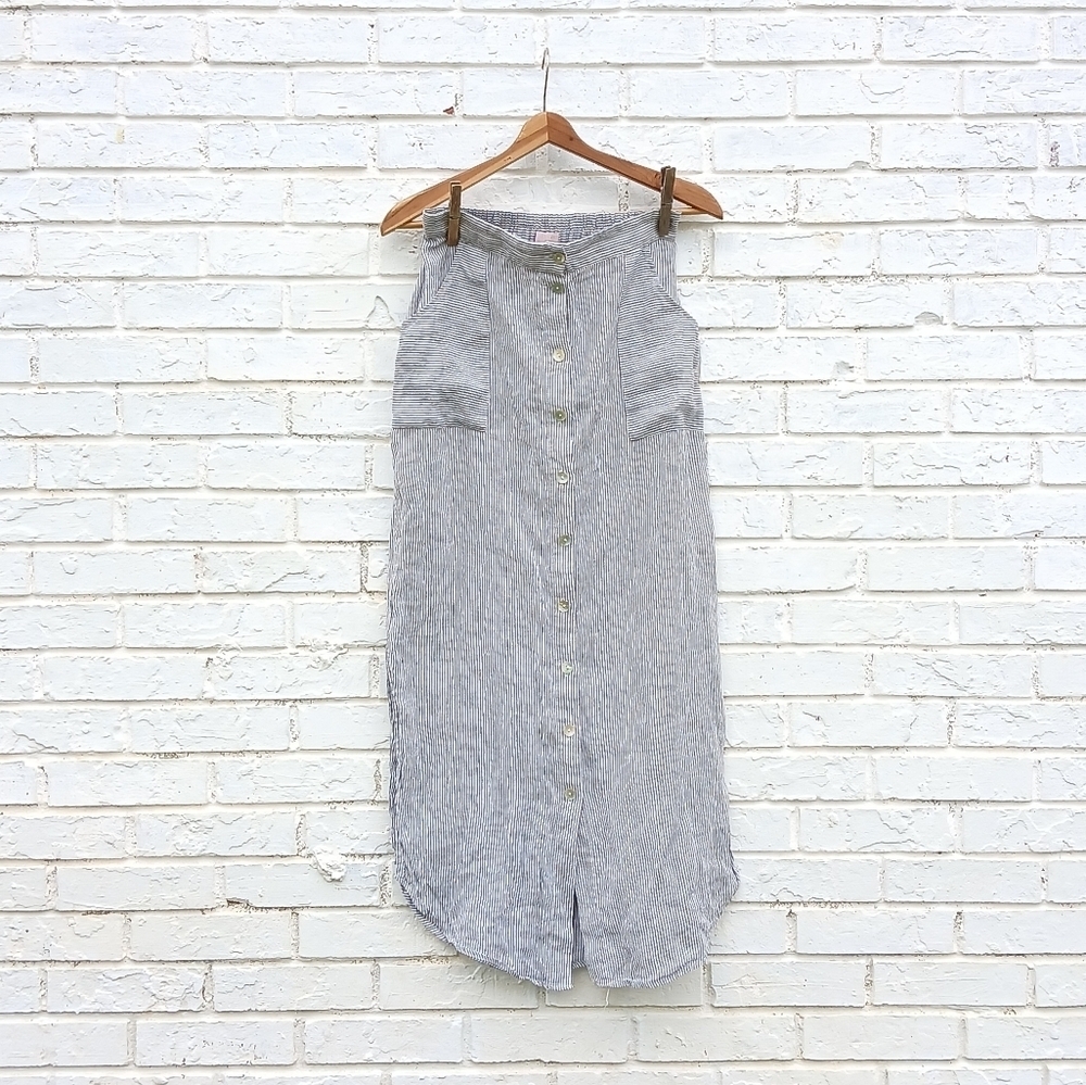 St. Tropez Linen Stripe Skirt Size Small - Picture 2 of 7